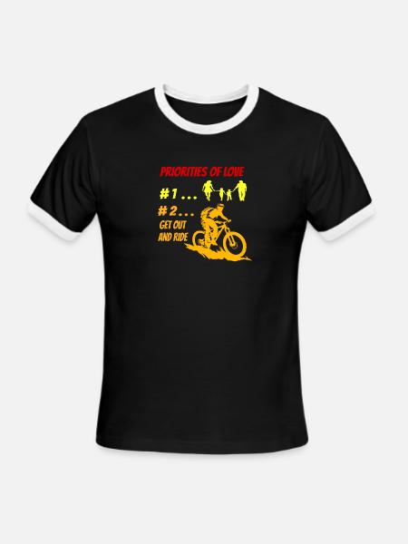 Priorities of love - Men's Ringer T-Shirt - black/white