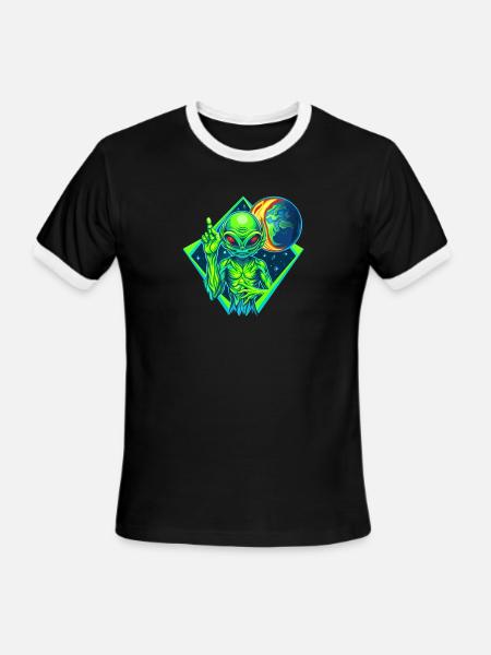 IlluminET122 - Men's Ringer T-Shirt - black/white