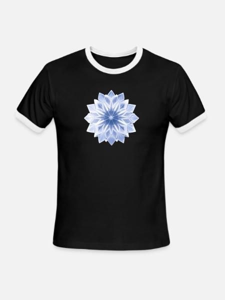Ice Crystal - Men's Ringer T-Shirt - black/white