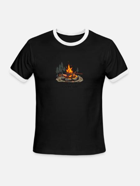 Campfire Cooking - Men's Ringer T-Shirt - black/white