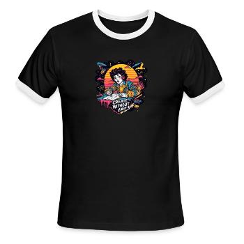 Creative whit out limits, Creative Freedom - Men's Ringer T-Shirt - black/white - Front - Jackson (183cm)