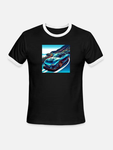 Coastal RX-7 - Men's Ringer T-Shirt - black/white