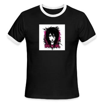 Fallen Angel Tee - Men's Ringer T-Shirt - black/white - Front - Jackson (183cm)