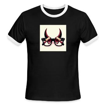 Nerd Glasses with Bandage - Men's Ringer T-Shirt - black/white - Front - Jackson (183cm)