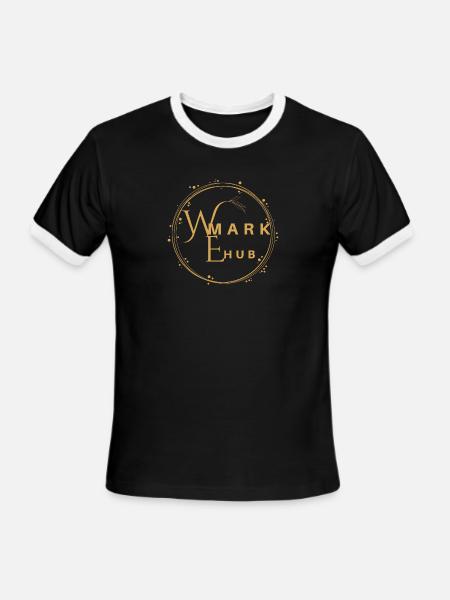 WEMARK HUB Golden Logo #1 - Men's Ringer T-Shirt - black/white