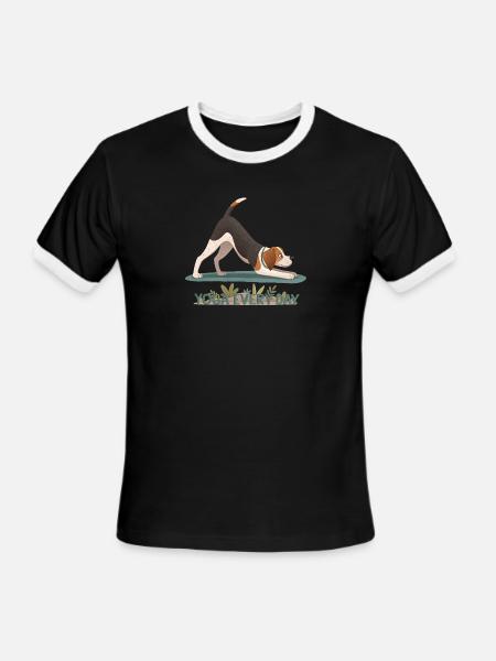 Yogi the Downward Dog - Men's Ringer T-Shirt - black/white
