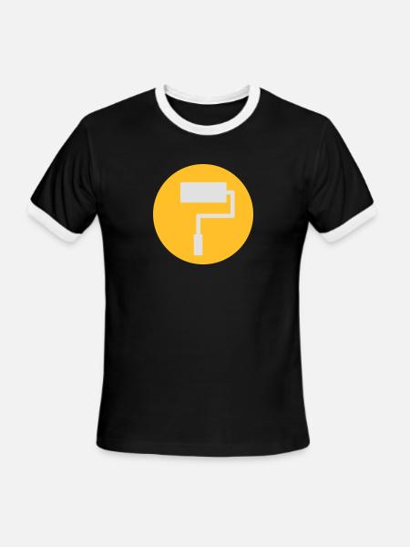 Paint Roller Symbol - Men's Ringer T-Shirt - black/white