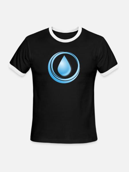 Water - Men's Ringer T-Shirt - black/white