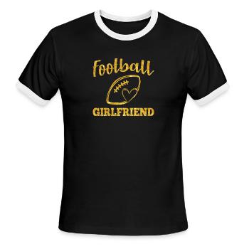 Football Girlfriend - Men's Ringer T-Shirt - black/white - Front - Jackson (183cm)