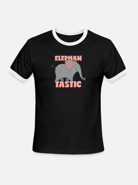 Fantastic Elephant Pun Elephantastic - Men's Ringer T-Shirt - black/white