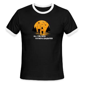 Father and Daughter - Men's Ringer T-Shirt - black/white - Front - Jackson (183cm)