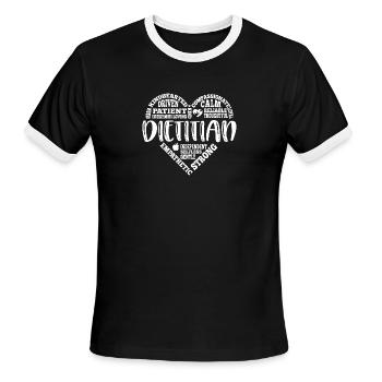 Dietitian squad, dietician design - Men's Ringer T-Shirt - black/white - Front - Jackson (183cm)