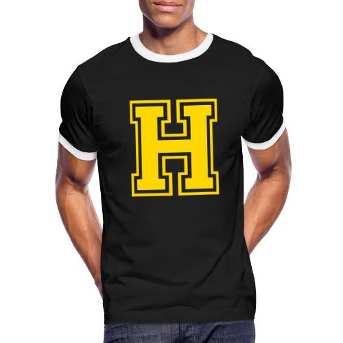 Letter H – Capital Athletic Alphabet Monogram - Men's Ringer T-Shirt