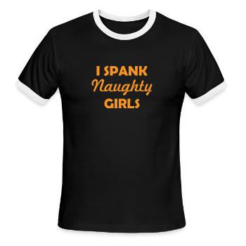 Naughty girls gift BDSM fetish roleplay - Men's Ringer T-Shirt - black/white - Front - Jackson (183cm)