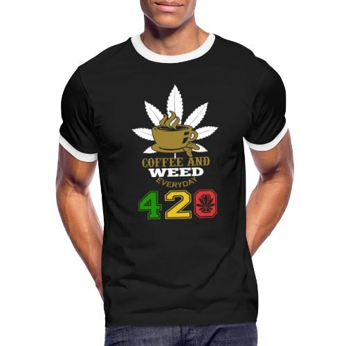 2024 420 Coffee & Smoke Weed Marijuana Design - Men's Ringer T-Shirt