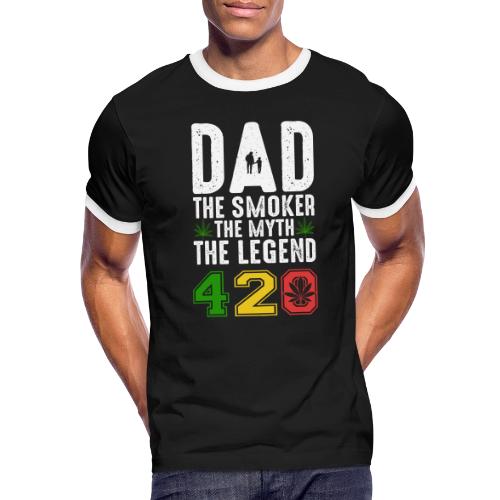 Gleeful Smoking dad The smoker the myth the legend - Men's Ringer T-Shirt