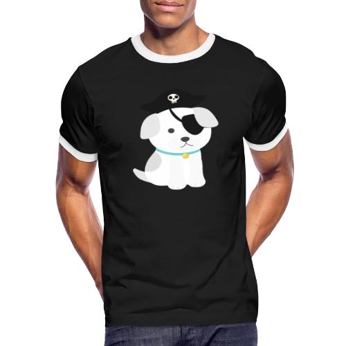 Dog with a pirate eye patch doing Vision Therapy! - Men's Ringer T-Shirt