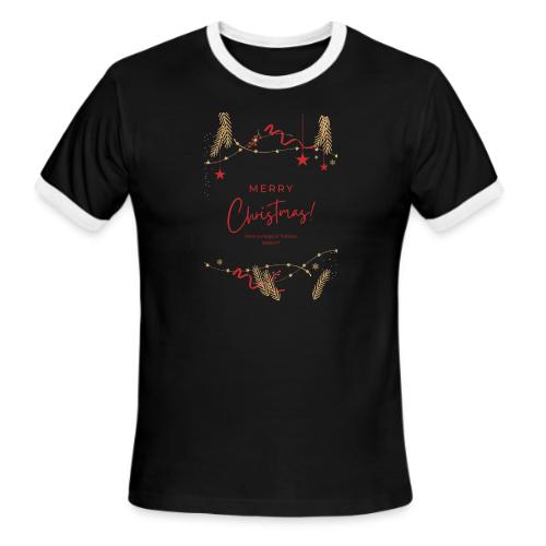 Merry Christmas Typography Design - Men's Ringer T-Shirt