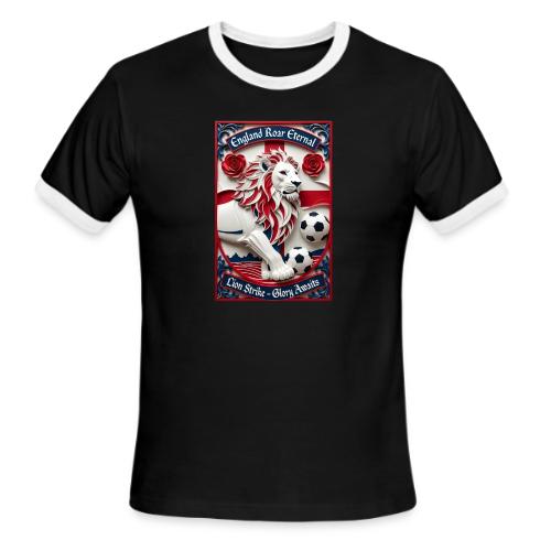 England Lion Soccer T Shirt, Football Pride Gift - Men's Ringer T-Shirt