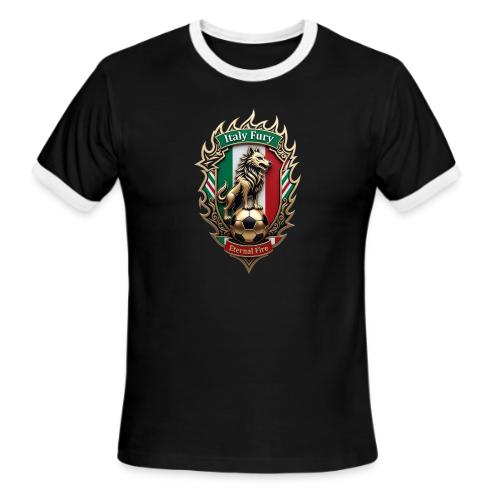 Italy Wolf Fury T-Shirt, Italian Flag Pride Gift - Men's Ringer T-Shirt