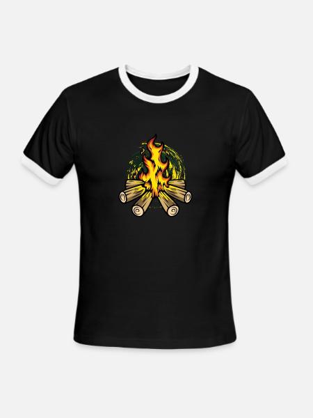 Burning Bonfire Ranger Gift - Men's Ringer T-Shirt - black/white