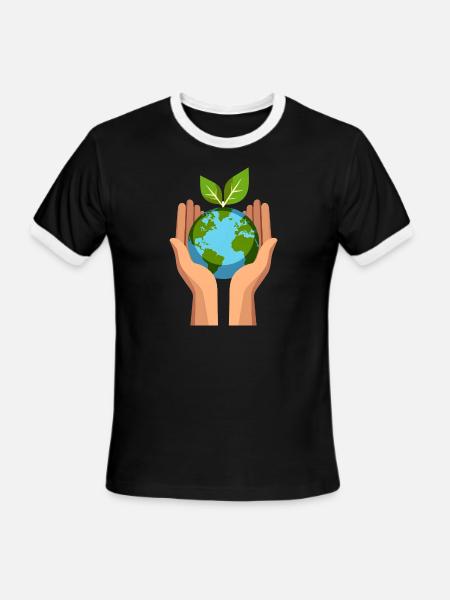 Eco Hands - Men's Ringer T-Shirt - black/white