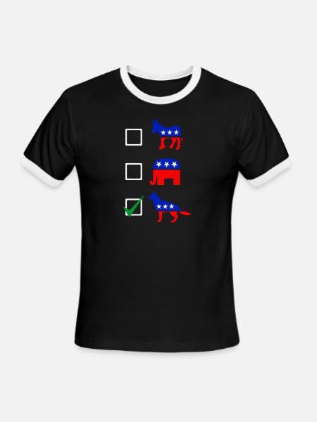 German Shepherd Dog GSD Funny Politcal Vote - Men's Ringer T-Shirt - black/white