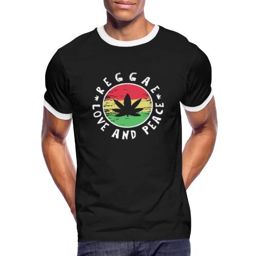Reggae love and peace circular logo, iconic theme - Men's Ringer T-Shirt