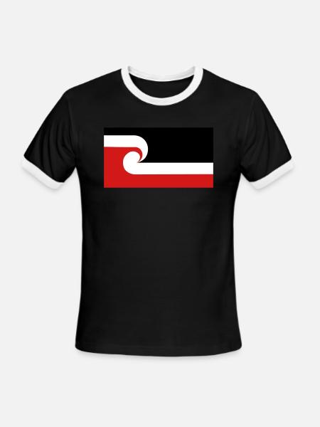 Maori Flag - Men's Ringer T-Shirt - black/white