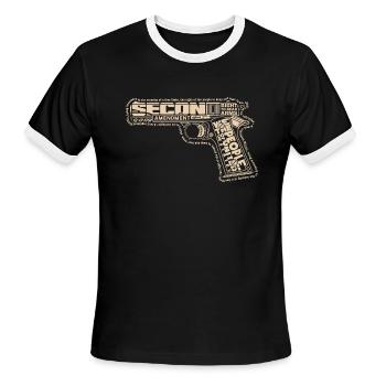 Second Amendment - Men's Ringer T-Shirt - black/white - Front - Jackson (183cm)