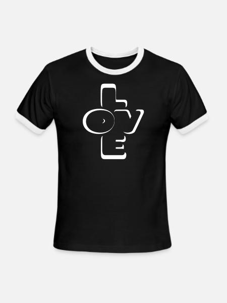 love together - Men's Ringer T-Shirt - black/white