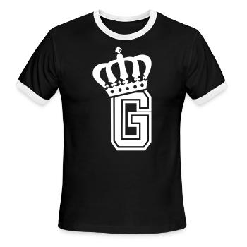 Name: Letter G Character G Case G Alphabetical G - Men's Ringer T-Shirt - black/white - Front - Jackson (183cm)