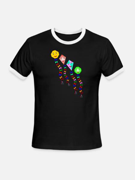 kites - Men's Ringer T-Shirt - black/white