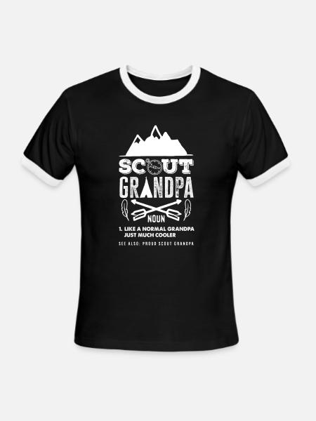 Proud Scout Grandpa Grandfather Scouting - Men's Ringer T-Shirt - black/white