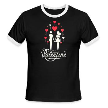 Love Silhouette Romance - Men's Ringer T-Shirt - black/white - Front - Jackson (183cm)