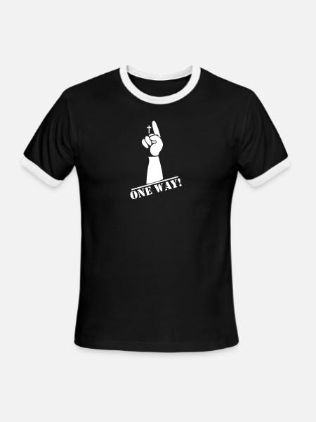 One Way Heaven - Men's Ringer T-Shirt - black/white