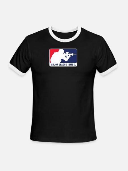 Major League Infidel - Men's Ringer T-Shirt - black/white