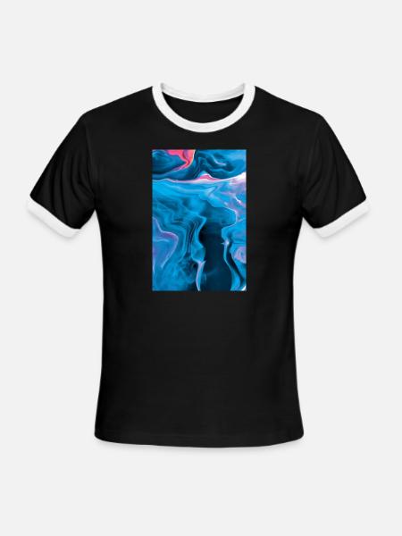 Blue Smoke - Men's Ringer T-Shirt - black/white