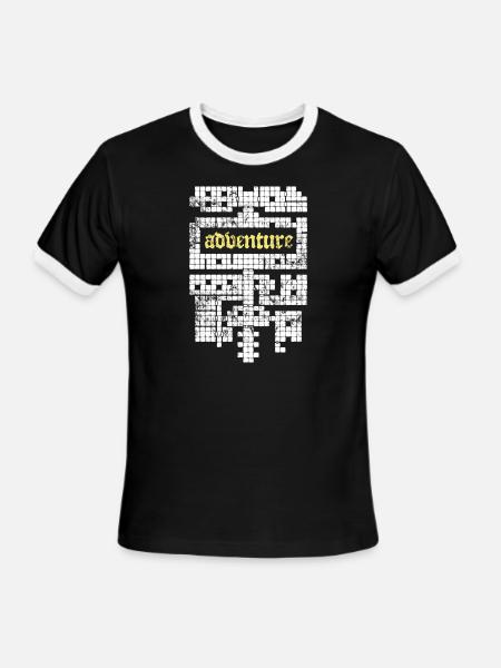 Adventure Dungeon Map Grid - Men's Ringer T-Shirt - black/white