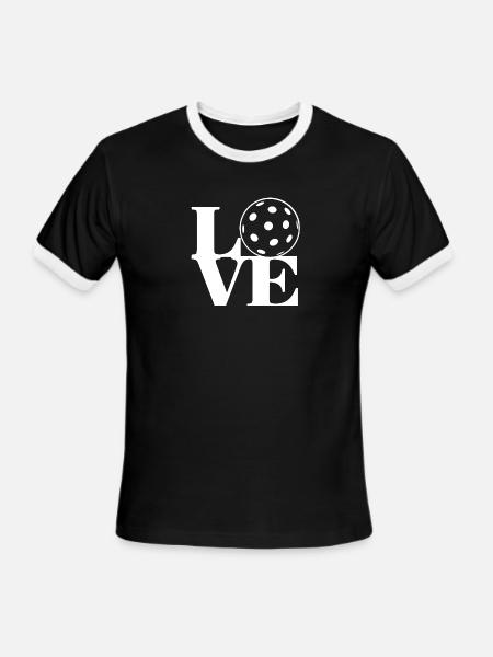 LOVE pickleball (white) - Men's Ringer T-Shirt - black/white