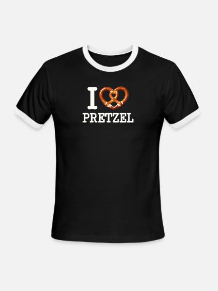 I Heart Pretzel - Men's Ringer T-Shirt - black/white