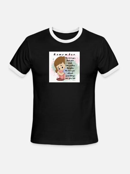 Positive Mindfulness Inspirational Design - Men's Ringer T-Shirt - black/white