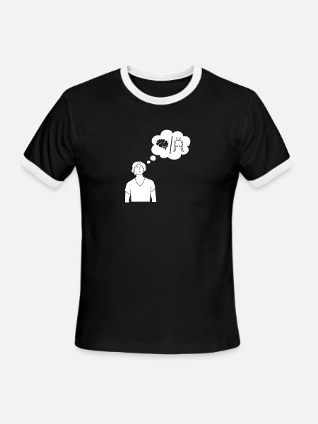 Dual Thought Silhouette - Men's Ringer T-Shirt - black/white
