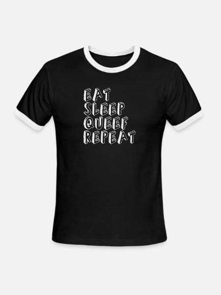 Eat Sleep Queef Repeat - Men's Ringer T-Shirt - black/white
