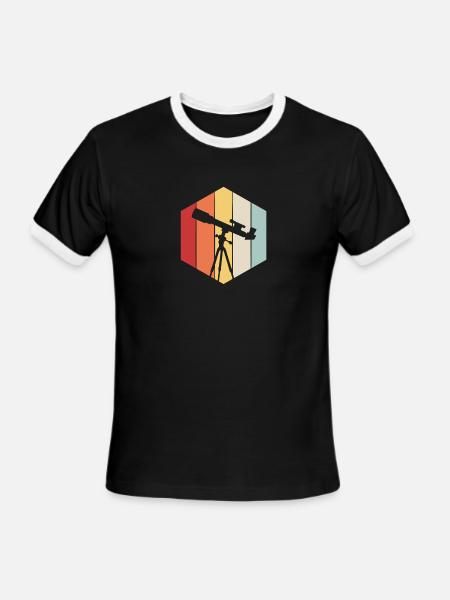 Astrophotography Telescope - Men's Ringer T-Shirt - black/white