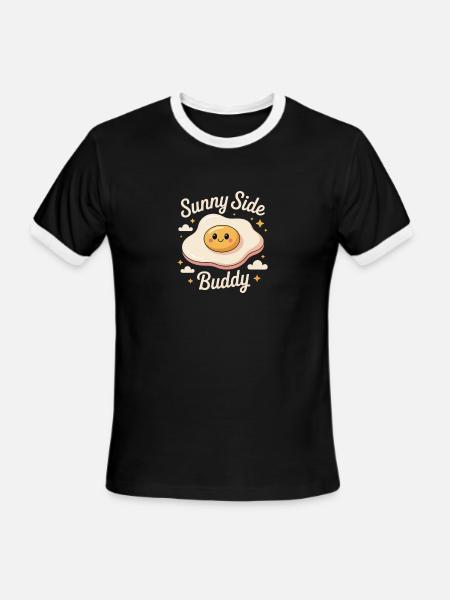 Sunny Side Buddy - Men's Ringer T-Shirt - black/white