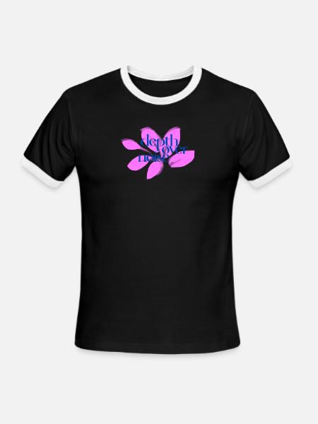 Depth Over Noise Floral - Men's Ringer T-Shirt - black/white