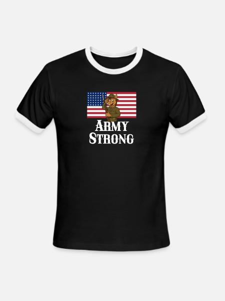 Patriotic Mule Soldier - Men's Ringer T-Shirt - black/white