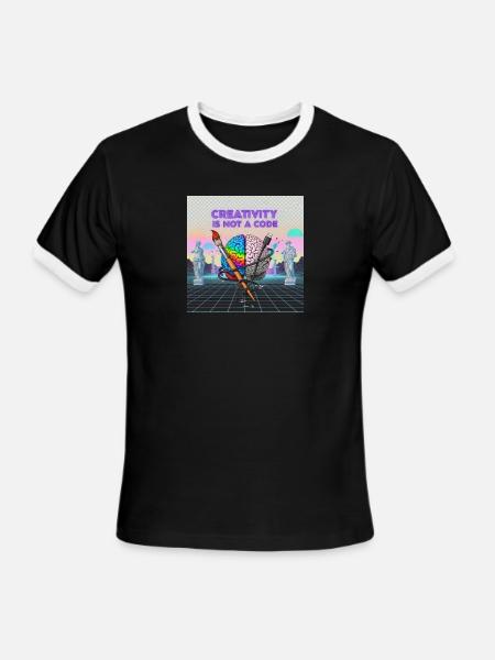 Brainbrush Neon: Creativity Unplugged - Men's Ringer T-Shirt - black/white