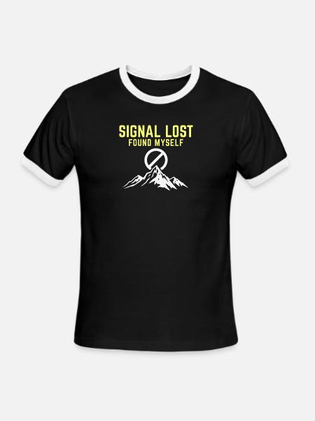 Signal Lost Found Myself - Men's Ringer T-Shirt - black/white